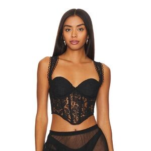 For Love & Lemons Sammie Lace Bustier Crop Top